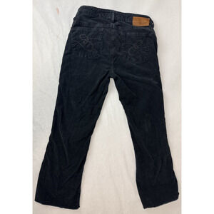 Escada Sport Leyla Corduroy Bootcut Pants Black Grunge Cropped Size 34 26" Waist